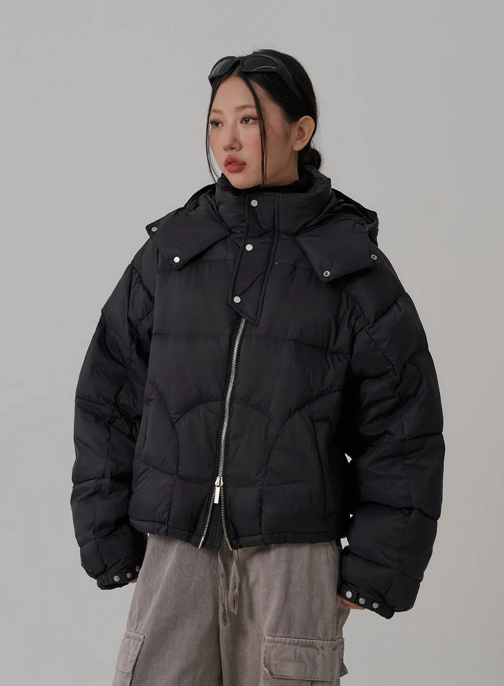 Oversize Hooded Puffer Jacket CN03