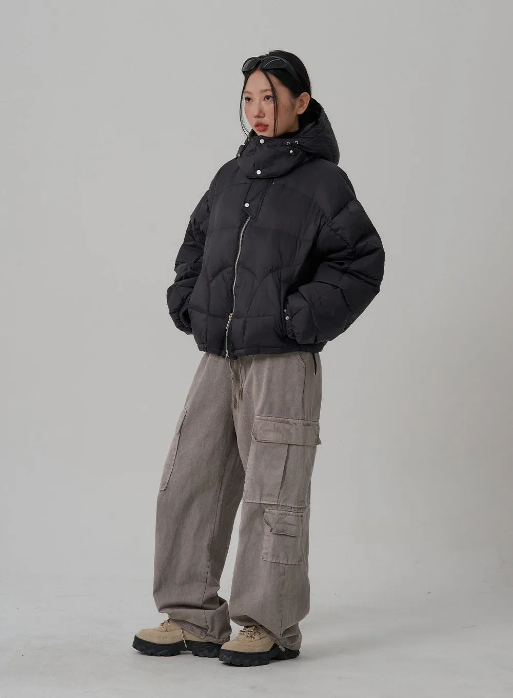 Oversize Hooded Puffer Jacket CN03