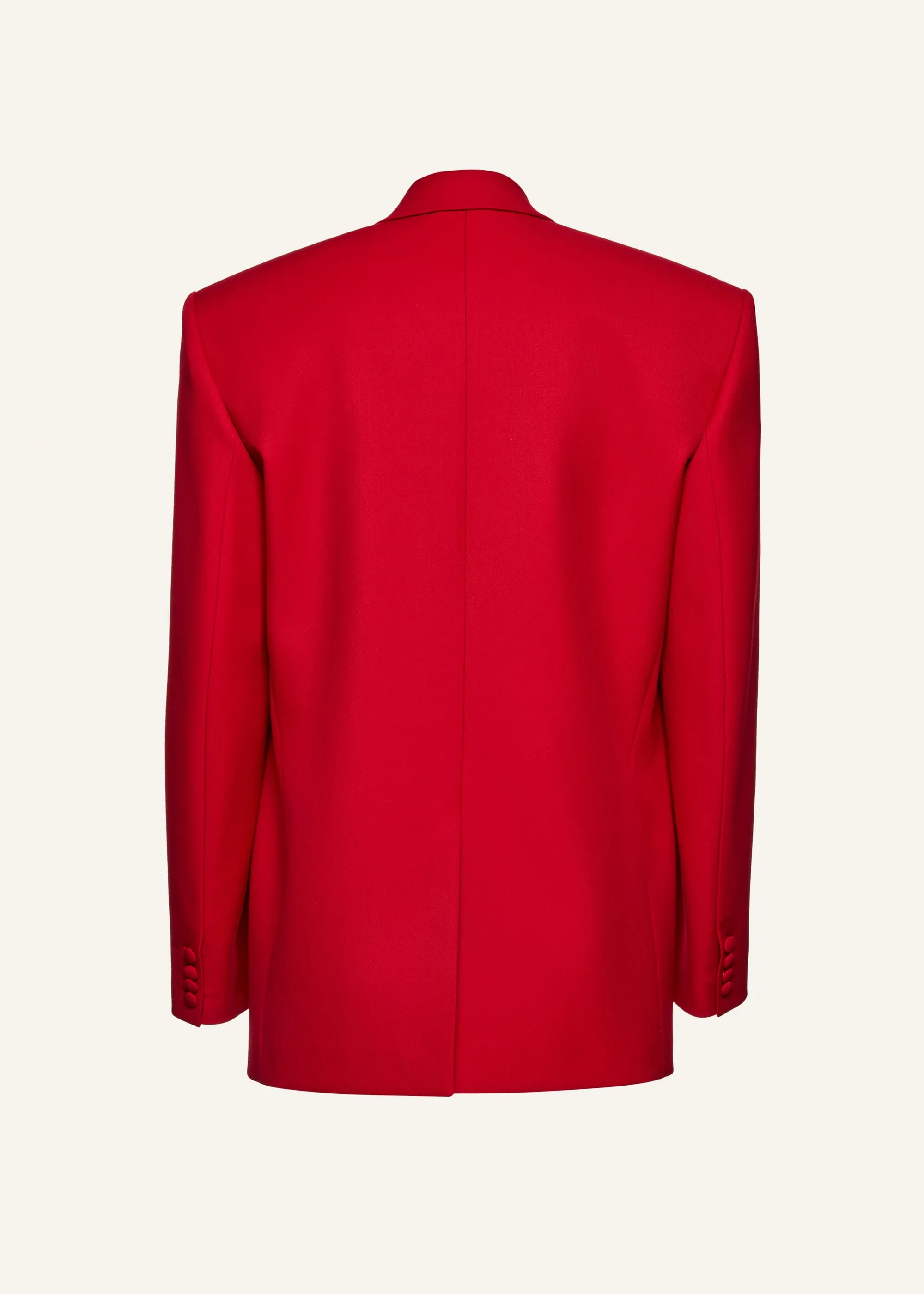 Oversized double breasted silk blazer in red