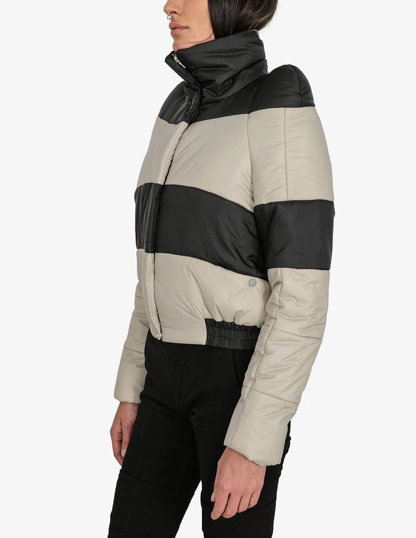 Padded-Shoulders Puffer Jacket