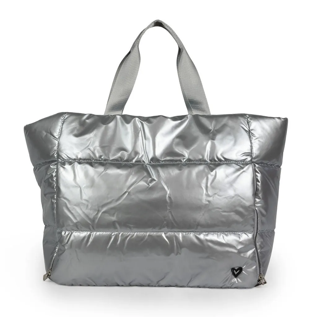 Panorama Puffer Large Tote - Silver