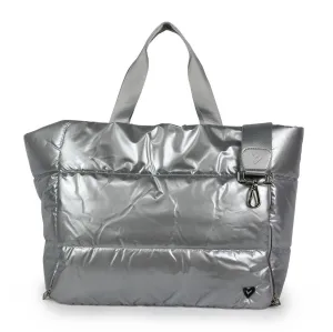 Panorama Puffer Large Tote - Silver