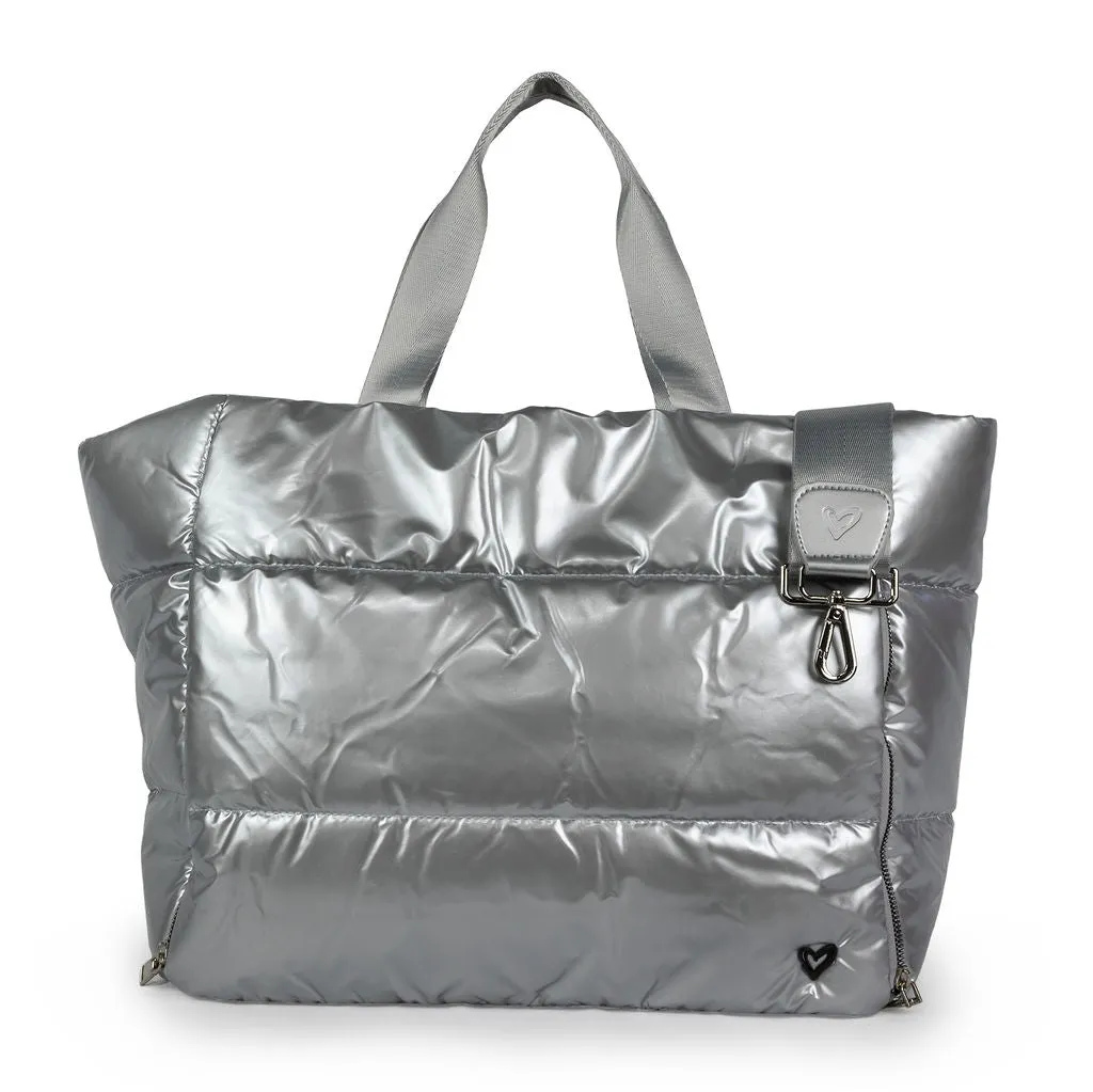 Panorama Puffer Large Tote - Silver