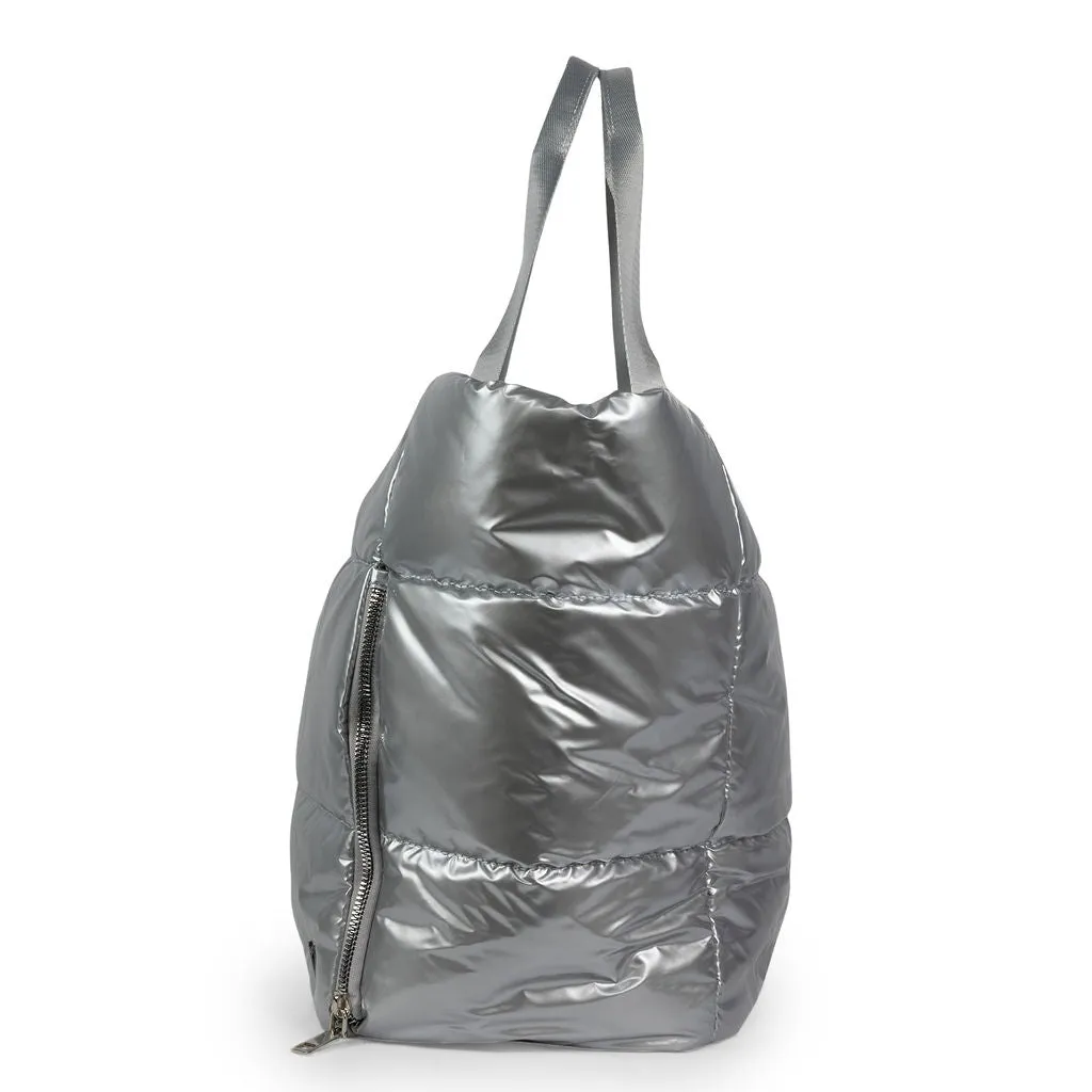 Panorama Puffer Large Tote - Silver