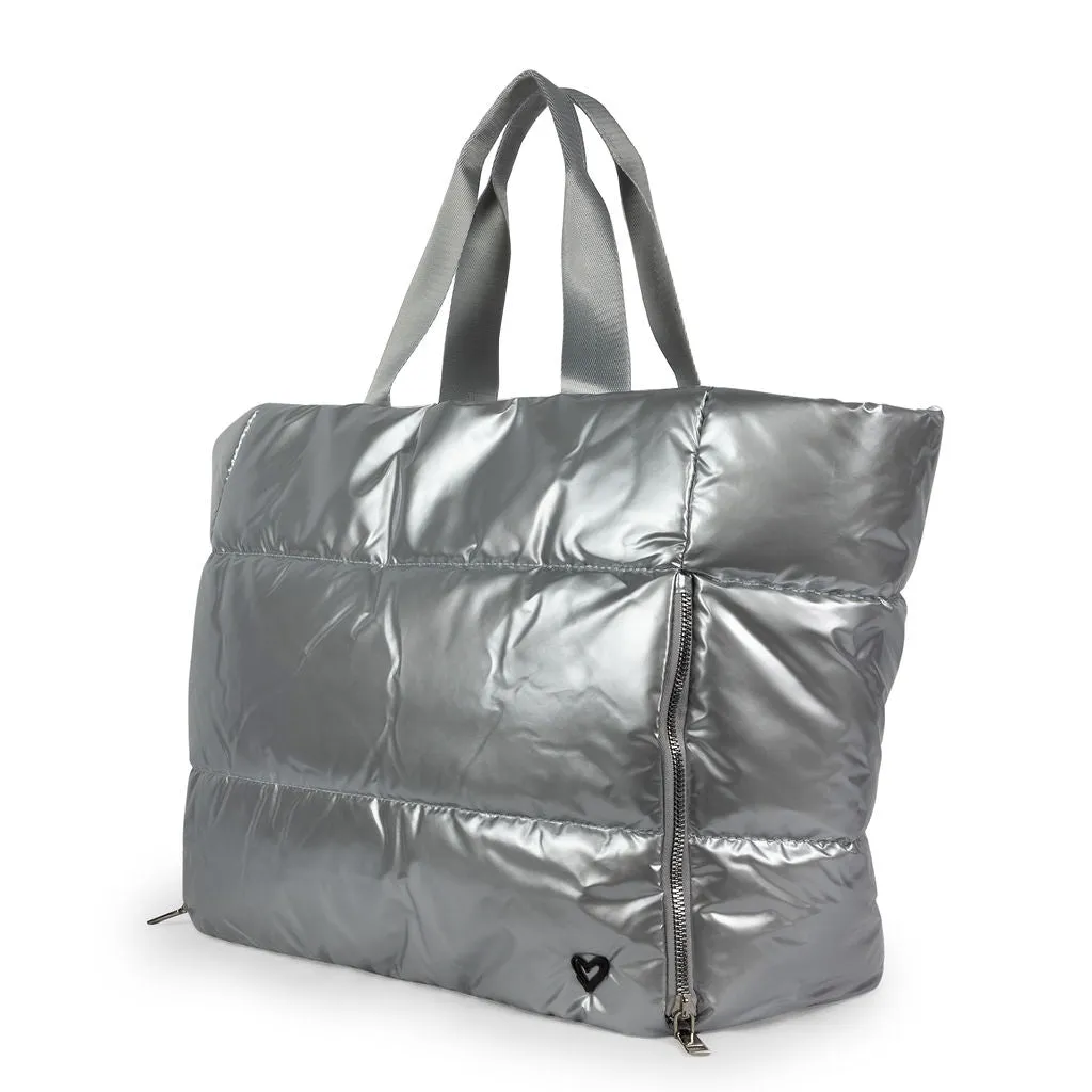 Panorama Puffer Large Tote - Silver