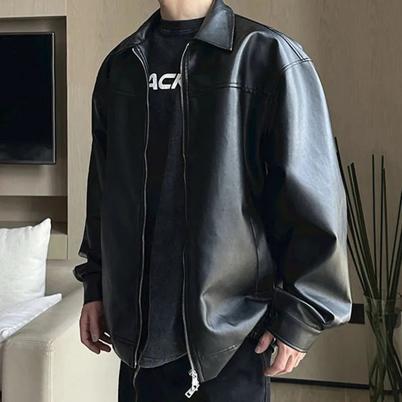 PU leather vintage jacket