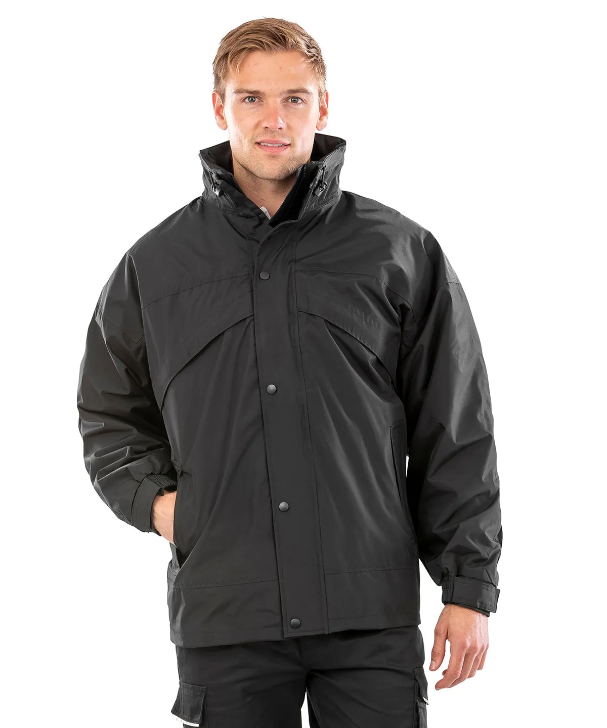 Red/Black - 3-in-1 zip and clip jacket