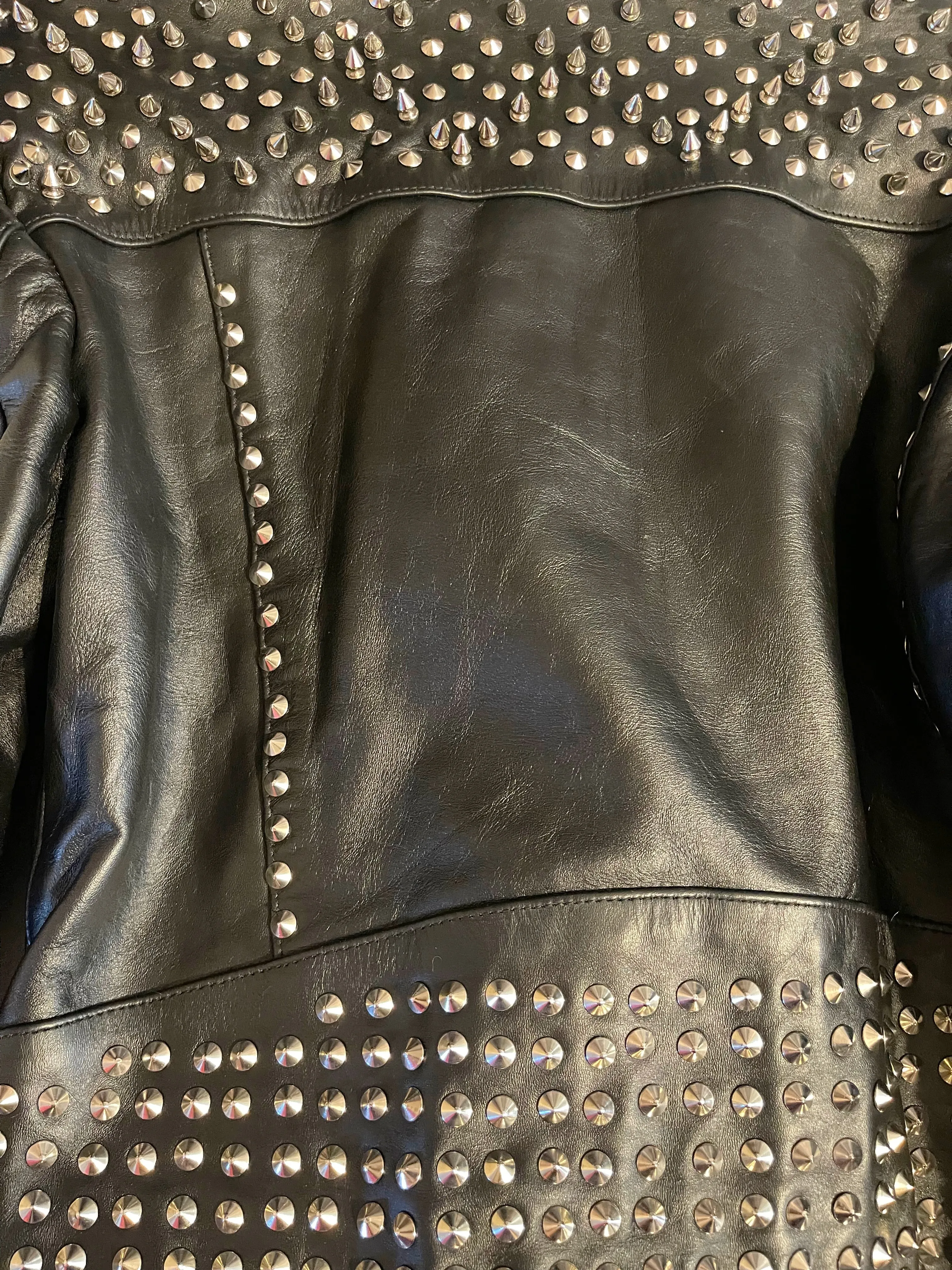 Rocker Embellished Leather Jacket