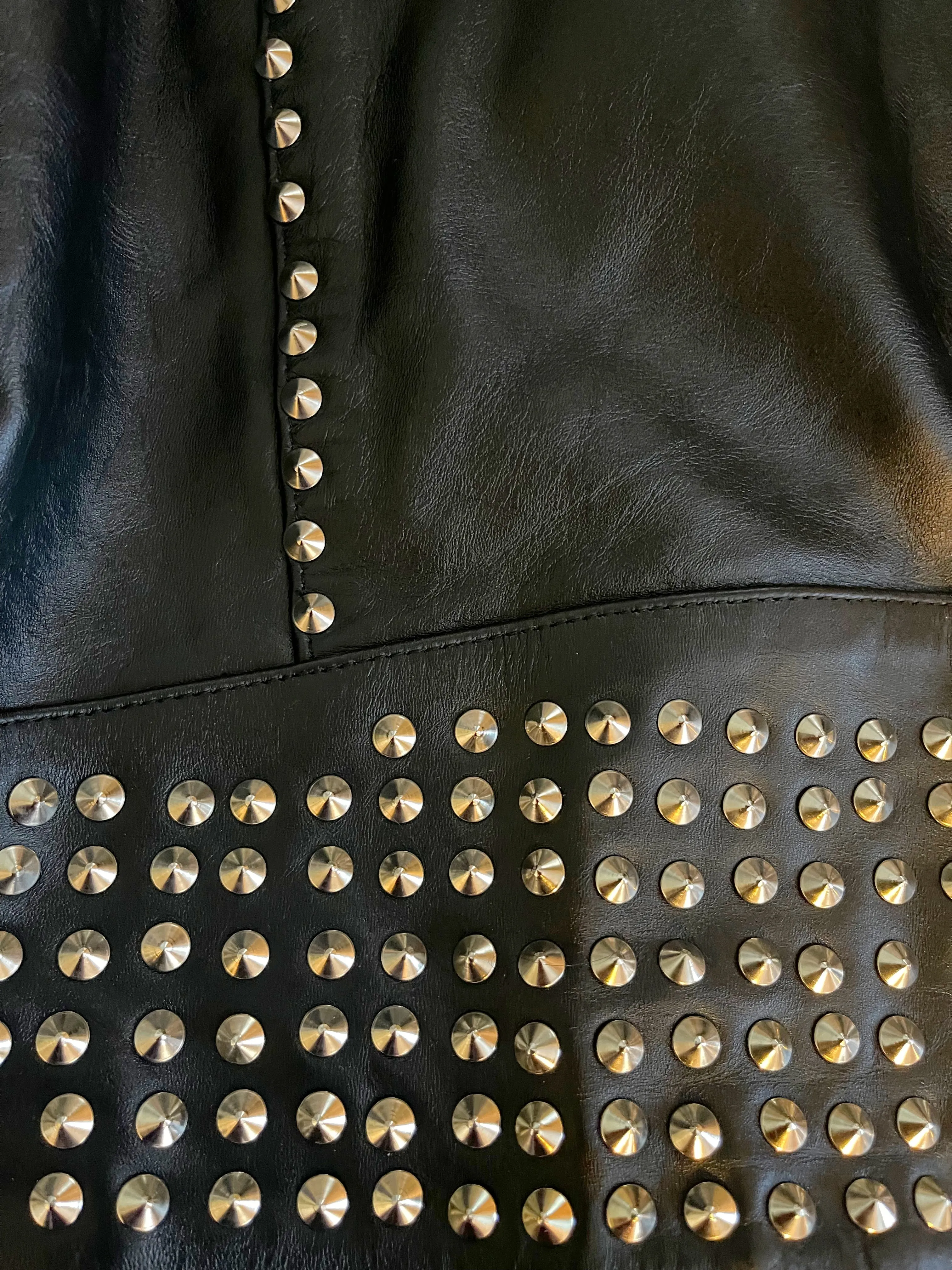 Rocker Embellished Leather Jacket