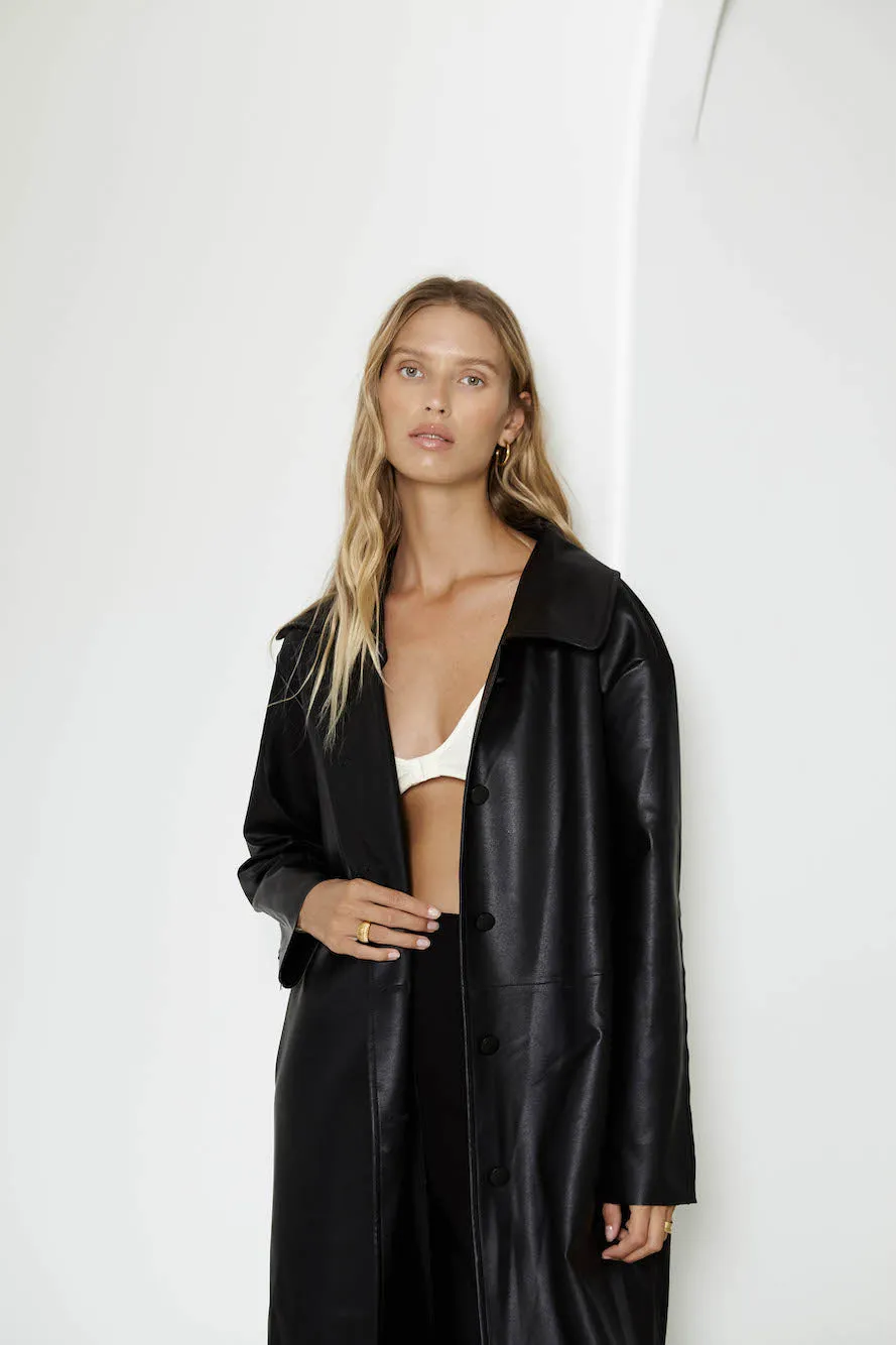 SNDYS Haven Trench Coat Black