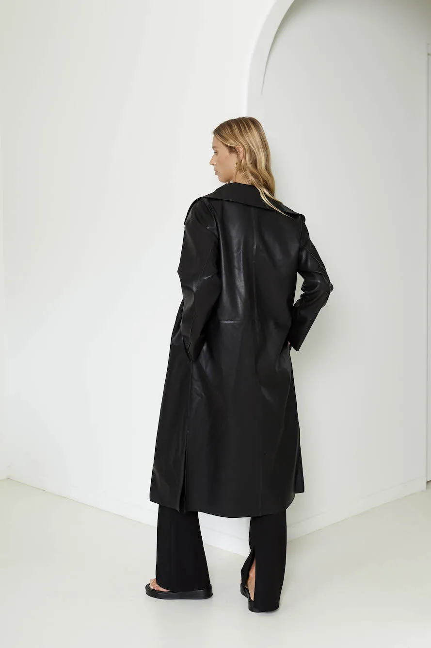 SNDYS Haven Trench Coat Black