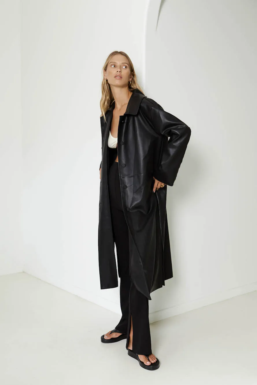 SNDYS Haven Trench Coat Black