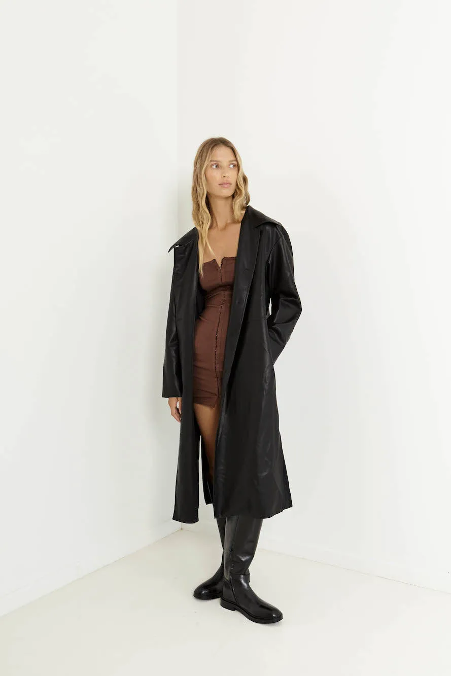 SNDYS Haven Trench Coat Black