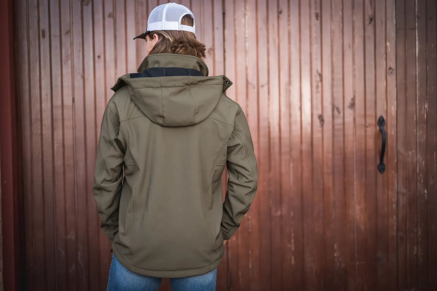 STS Ranchwear Youth Unisex Weston Olive Poly/Spandex Athletic Shell Jacket