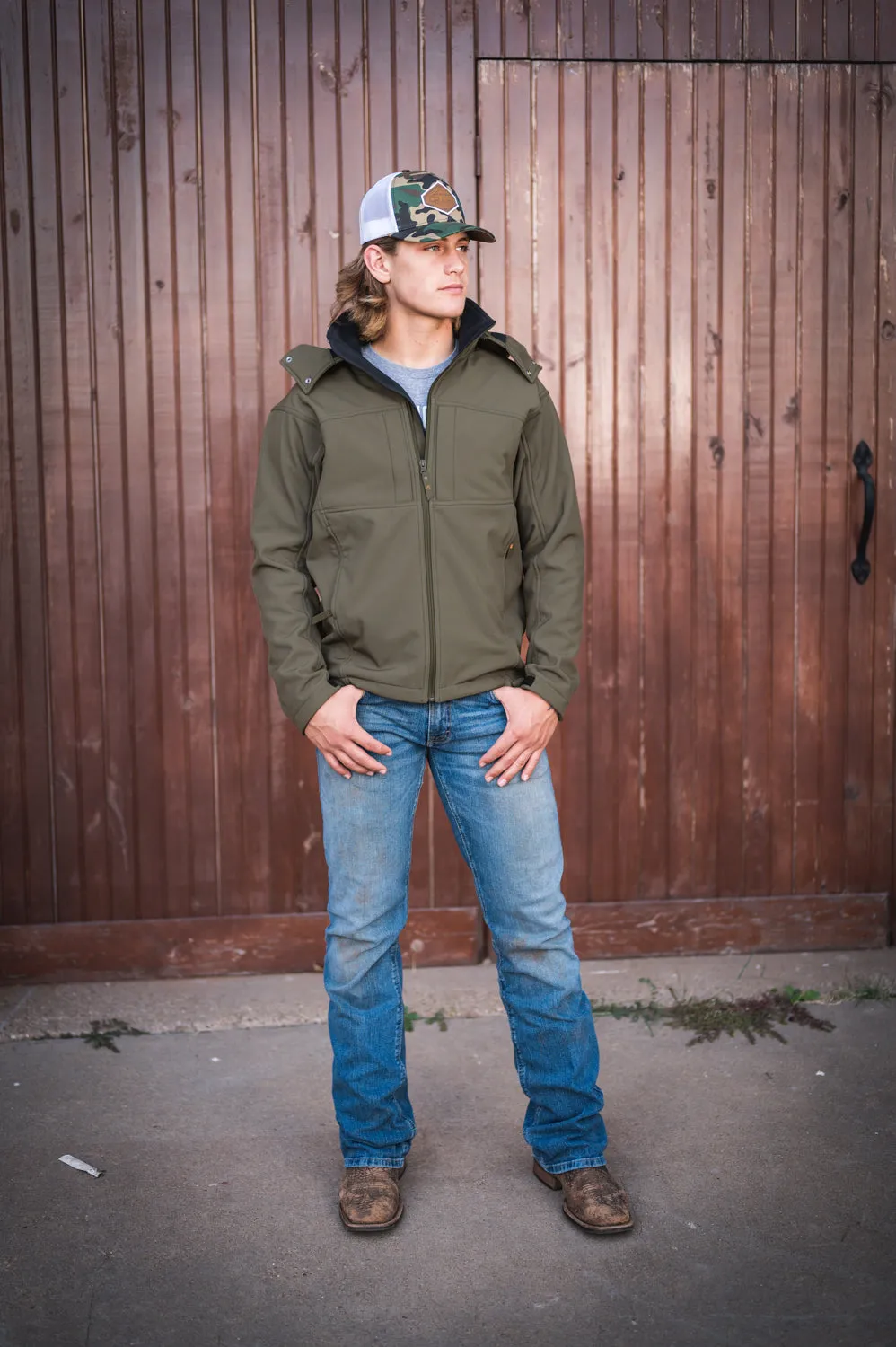STS Ranchwear Youth Unisex Weston Olive Poly/Spandex Athletic Shell Jacket