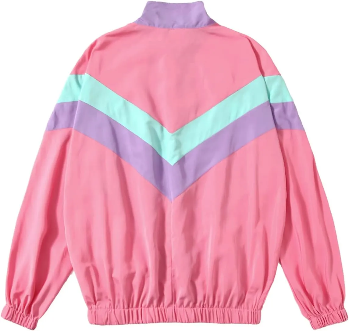 SweatyRocks Women's Casual Lightweight Color Block Bomber Jacket