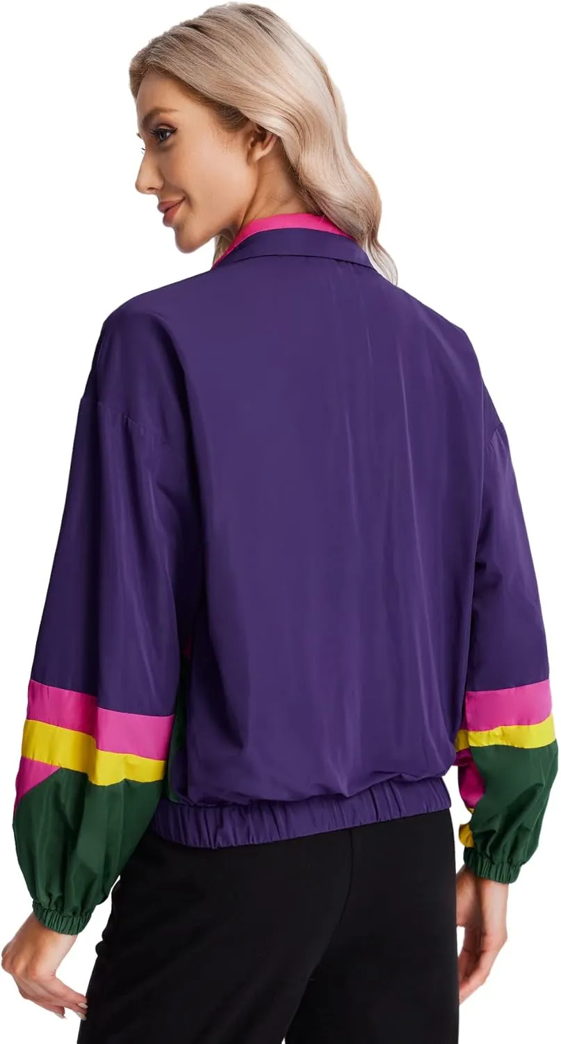 SweatyRocks Women's Casual Lightweight Color Block Bomber Jacket