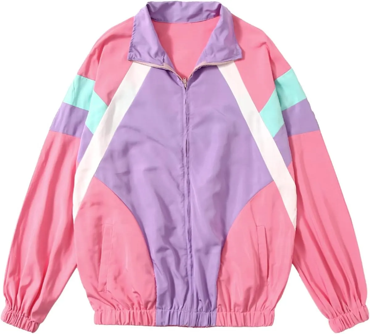 SweatyRocks Women's Casual Lightweight Color Block Bomber Jacket