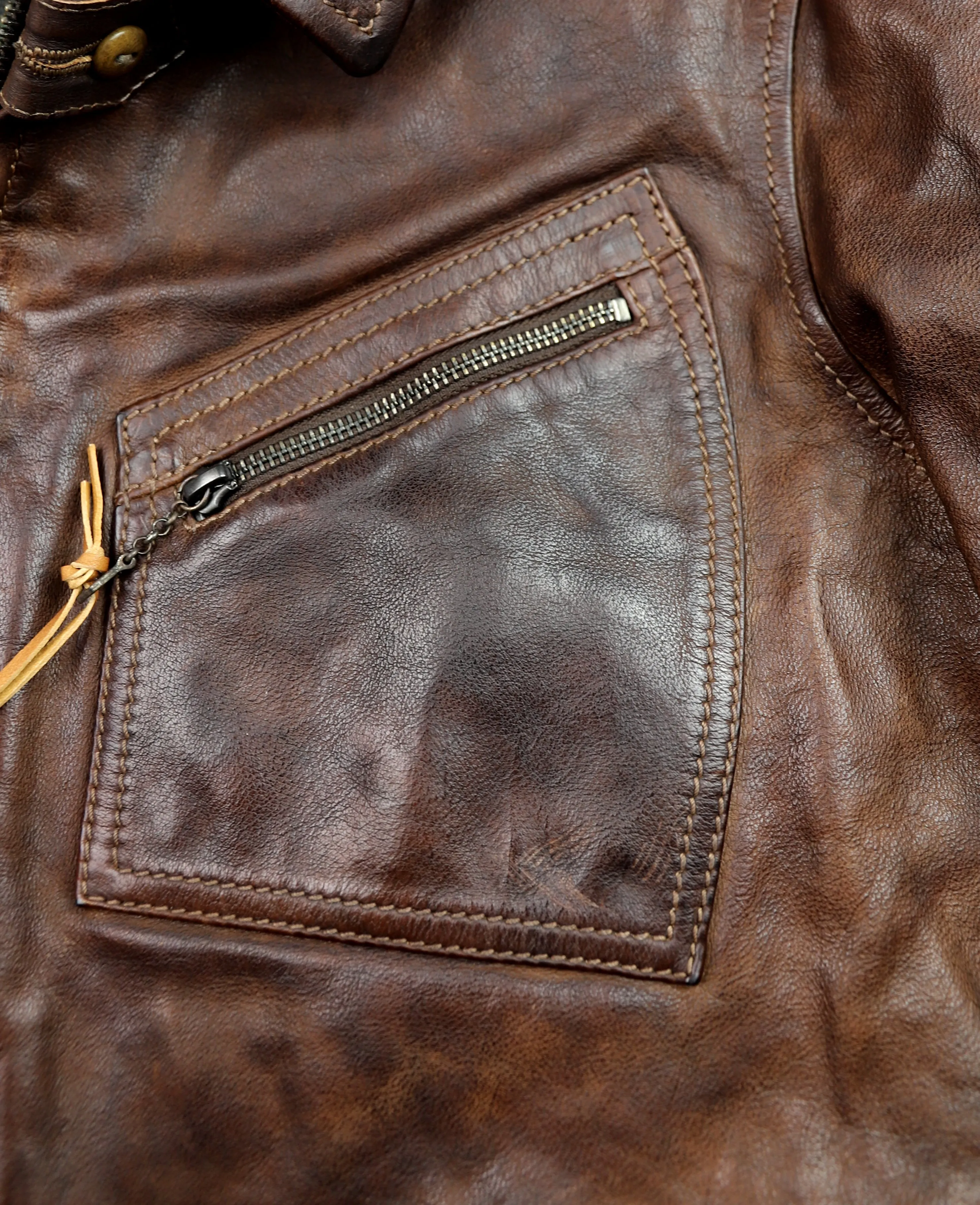 Thedi Aegean Half Belt, size XL, Hand-Dyed Cocoa Buffalo
