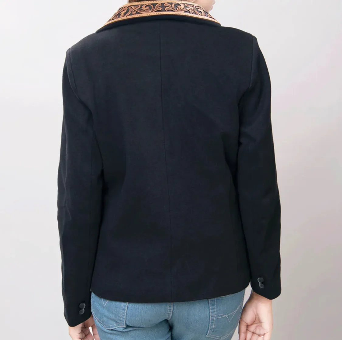 Tooled Leather Blazer