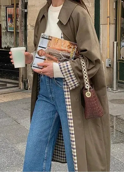 Uniwim casual fall outfits Fashionable Long Lapel Button Trench Coat 2024 Women's Autumn and Winter Elegant Commuter Coat
