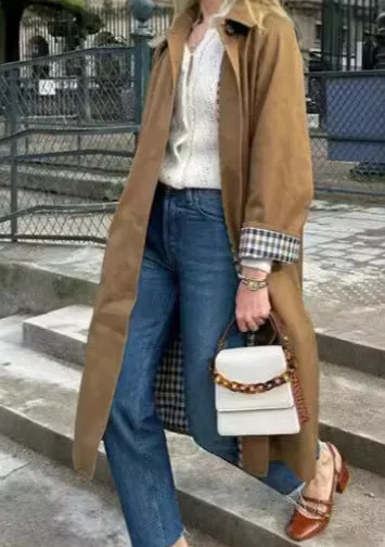 Uniwim casual fall outfits Fashionable Long Lapel Button Trench Coat 2024 Women's Autumn and Winter Elegant Commuter Coat