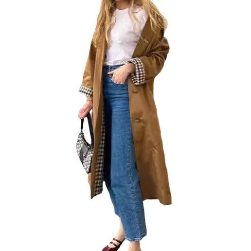 Uniwim casual fall outfits Fashionable Long Lapel Button Trench Coat 2024 Women's Autumn and Winter Elegant Commuter Coat