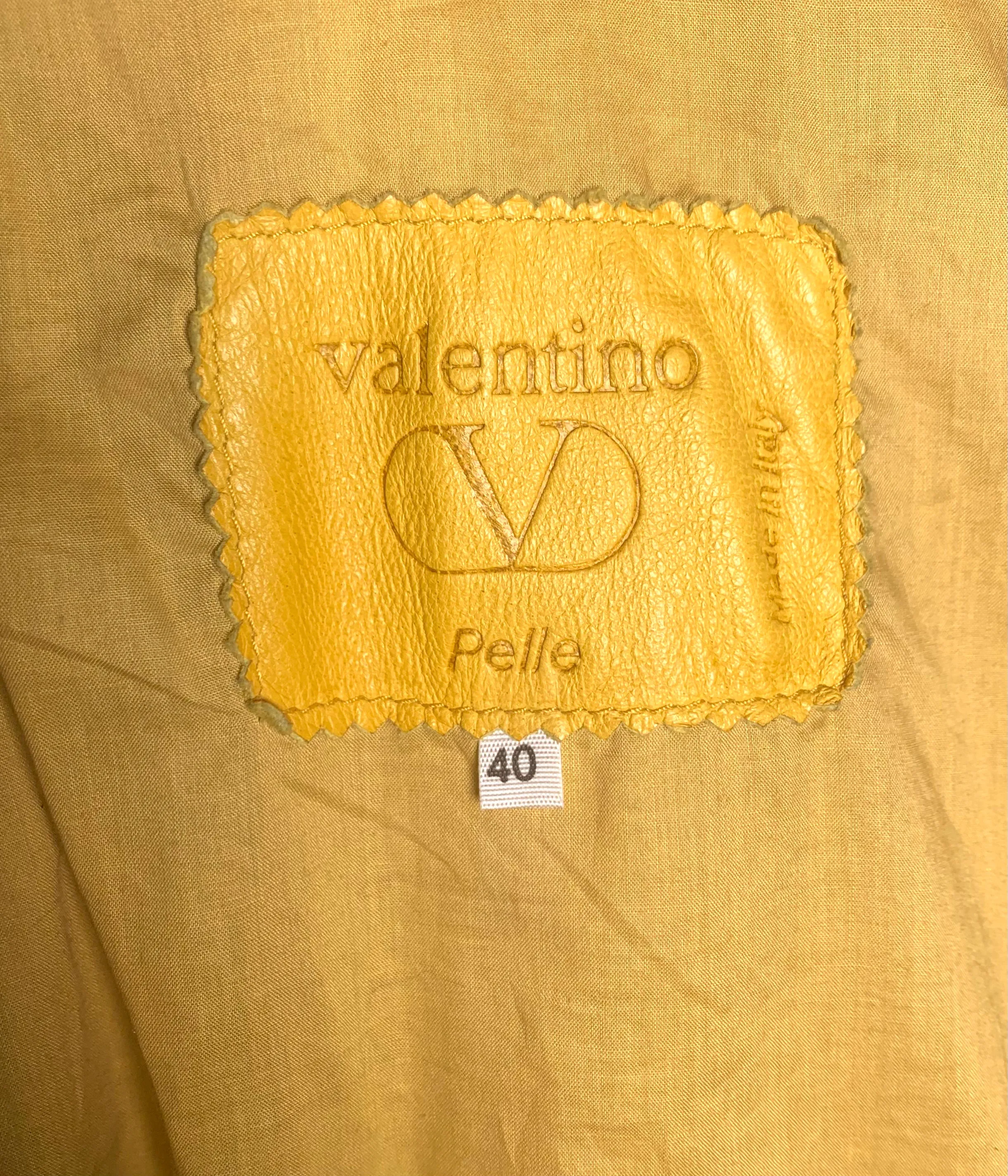 Valentino 1980's Yellow Nappa Lambskin Leather Shirt Jacket