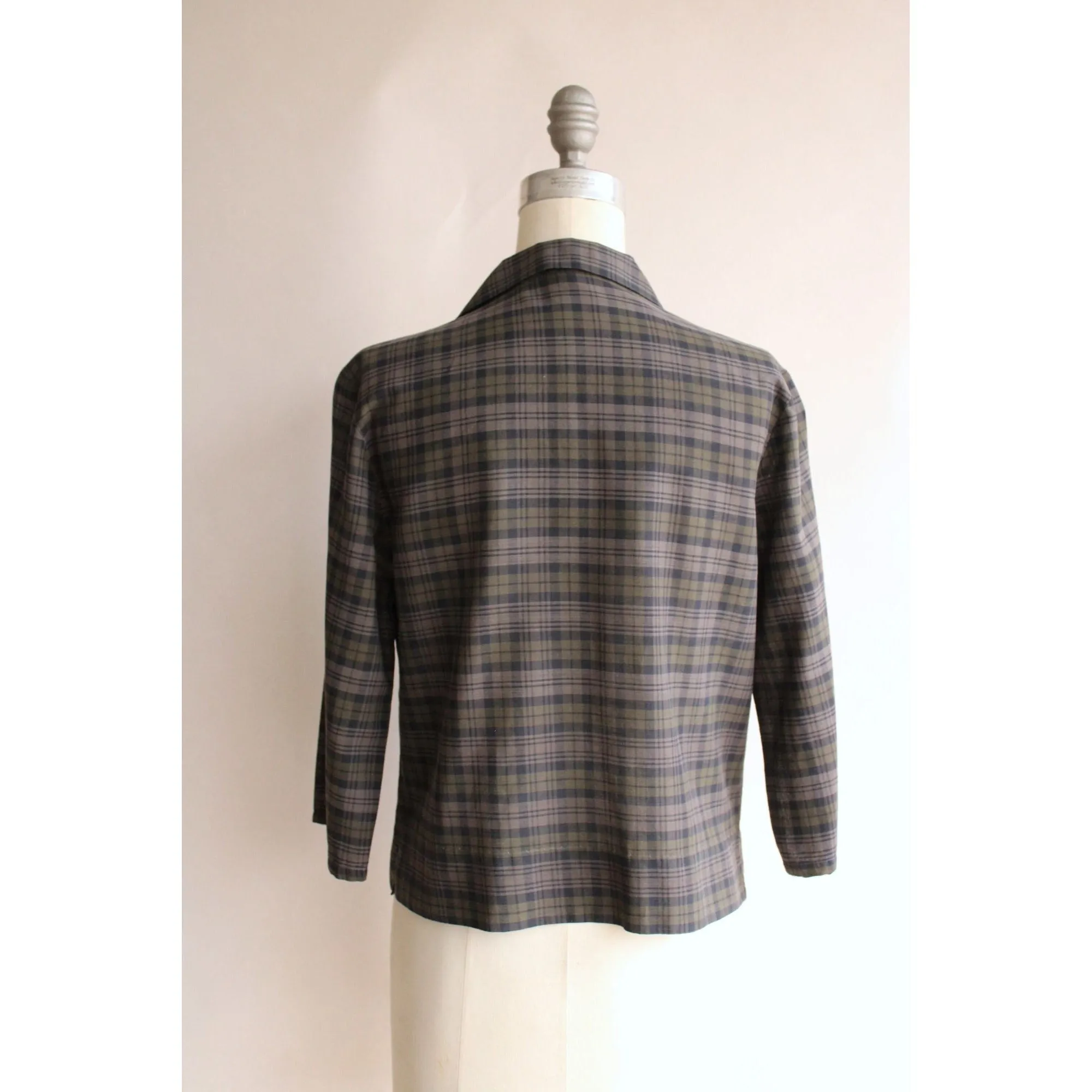 Vintage 1960s 1970s Plaid Blazer Jacket