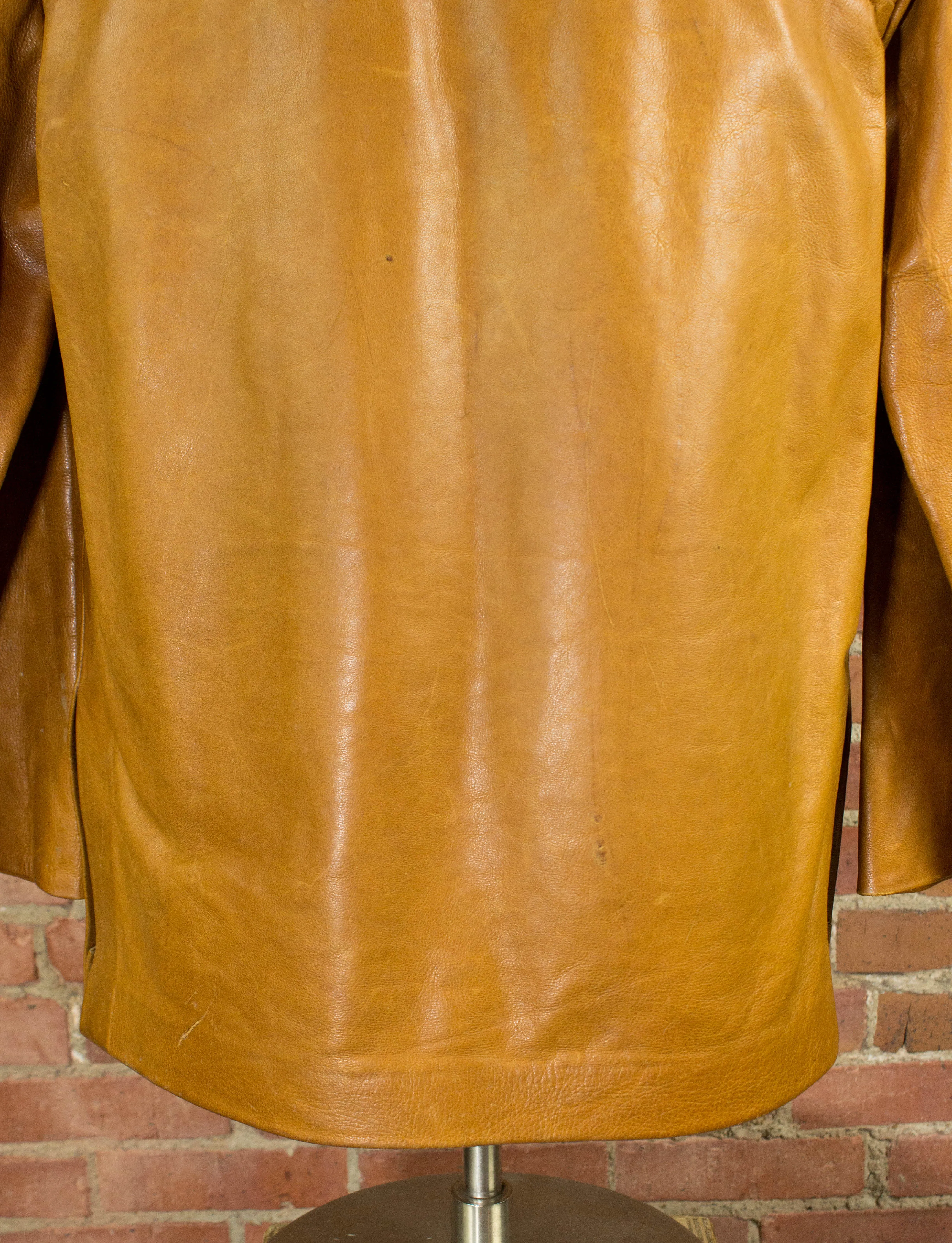 Vintage 70s Men's Tan Leather Pullover Size Medium-Large