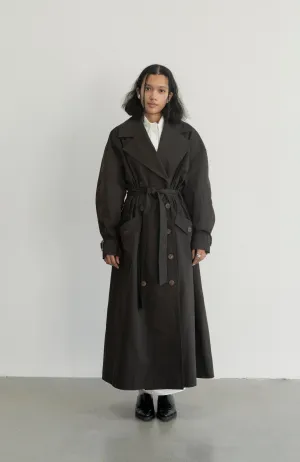 Vishenka Cotton Trench Coat Chocolate Brown