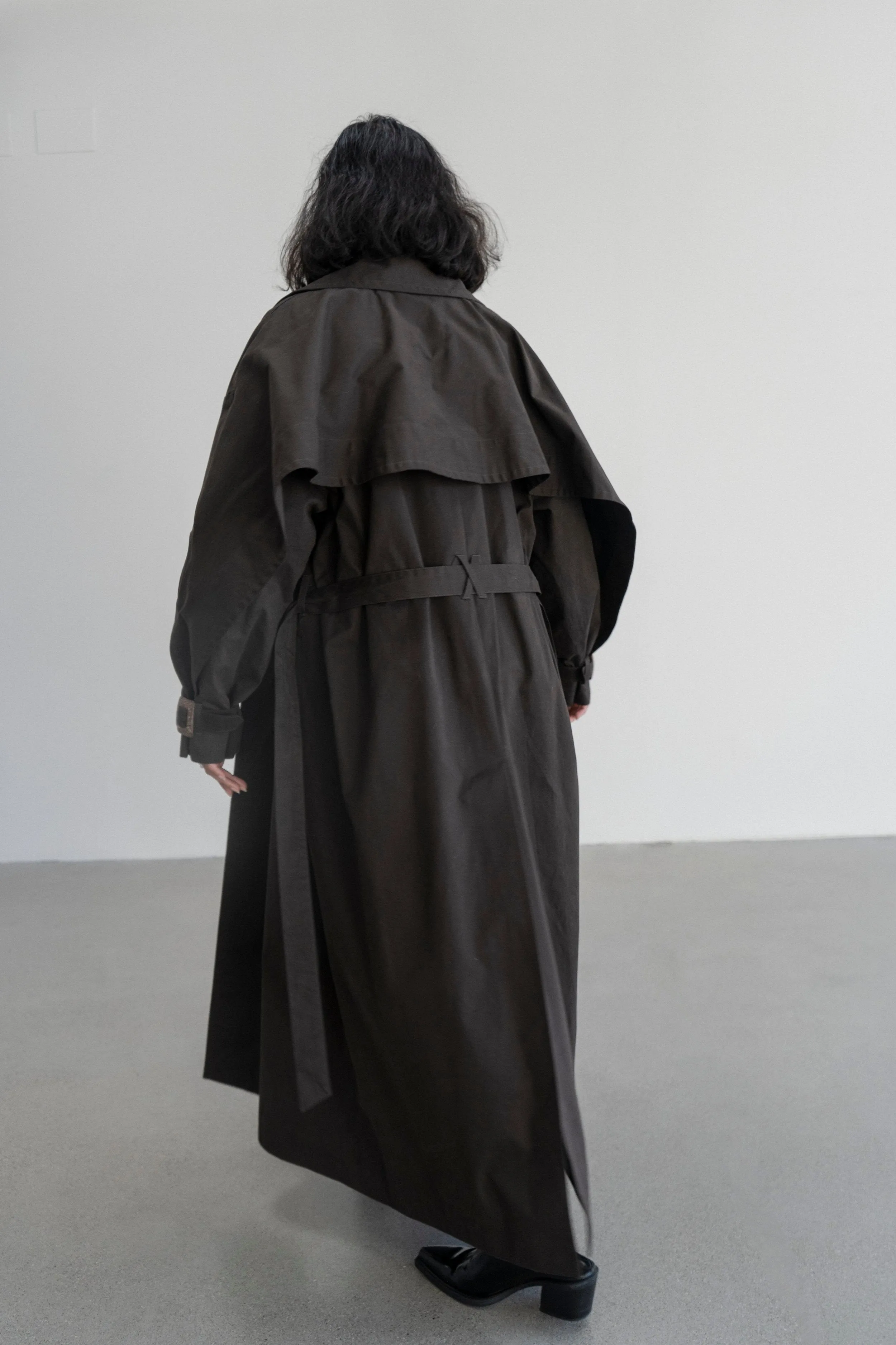Vishenka Cotton Trench Coat Chocolate Brown