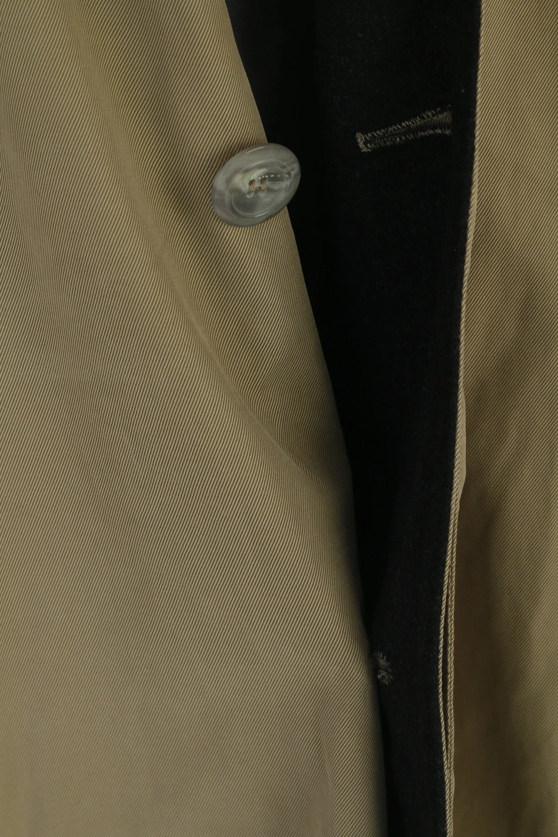 Werther International Men 52 L Coat Khaki Cotton Trench Lined Vintage Raincoat