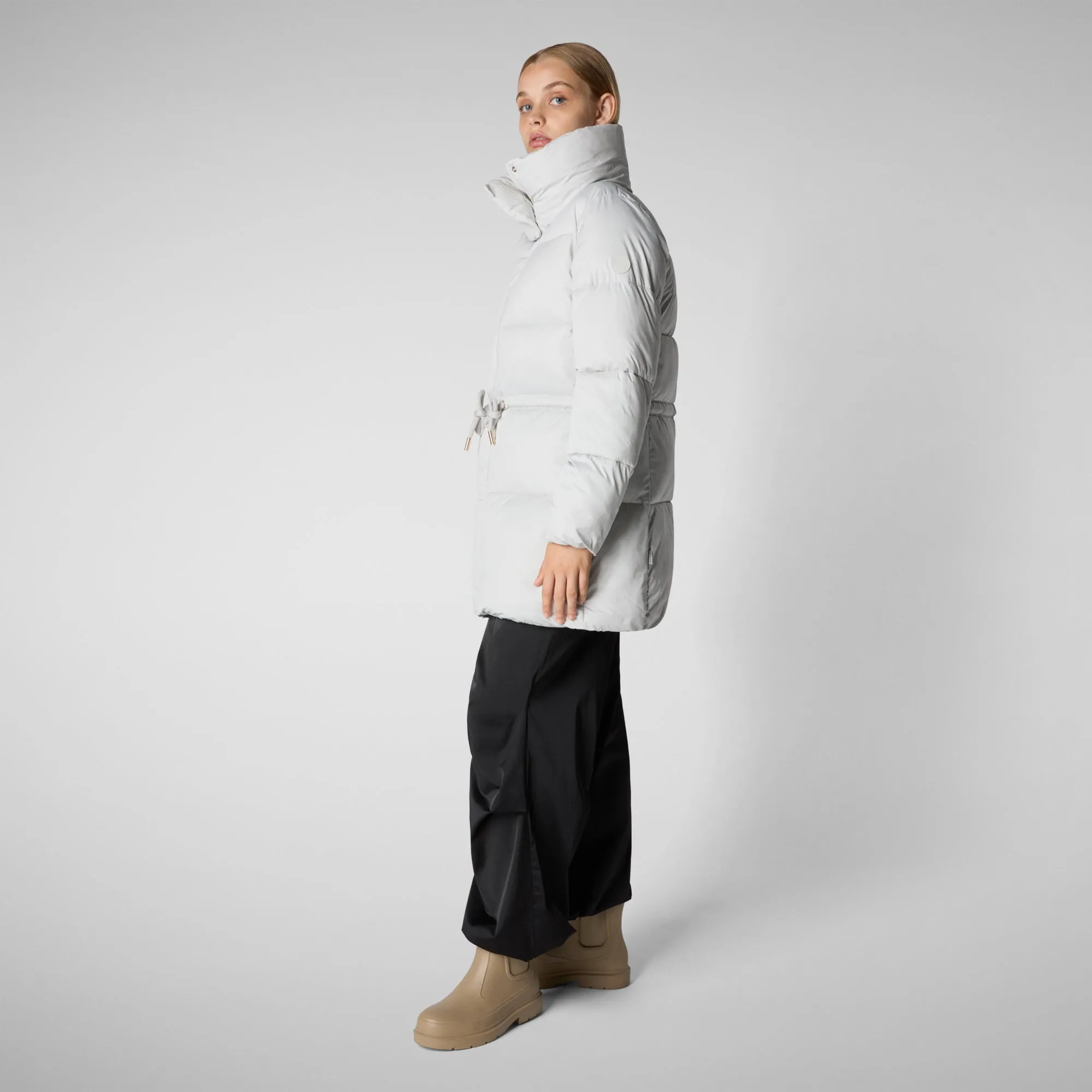Women's animal free puffer jacket petunia in fog grey
