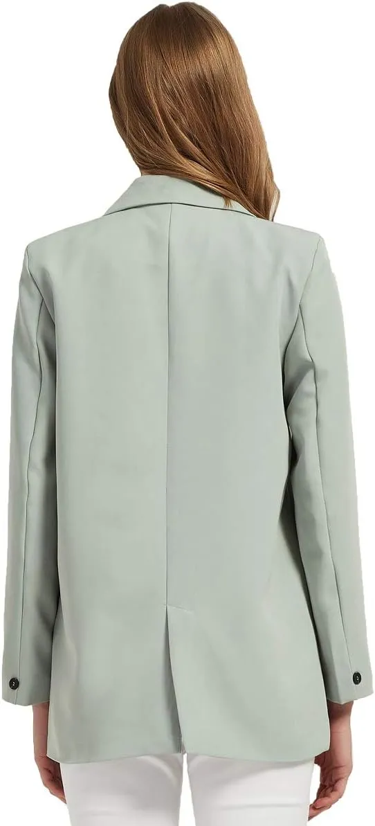 Women's Casual Long Sleeve Lapel Oversized Button Work Office Blazer Suit Jacket