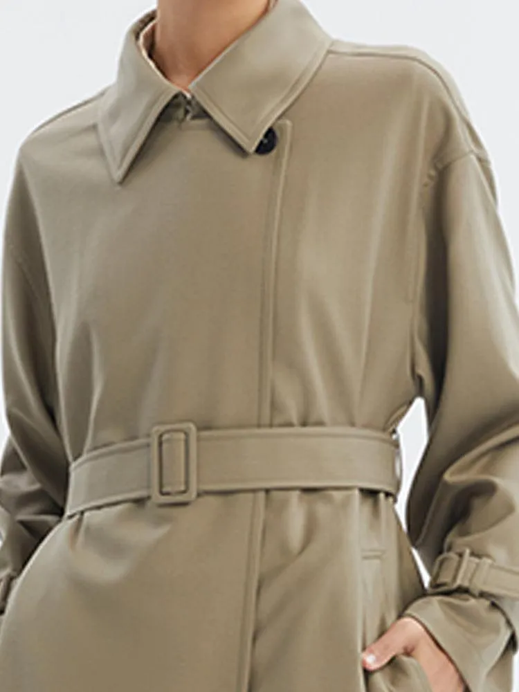 Worsted Wool Oversized Trench Coat