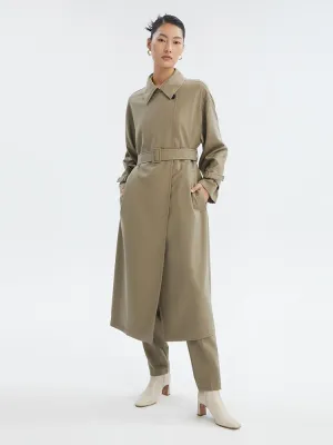 Worsted Wool Oversized Trench Coat