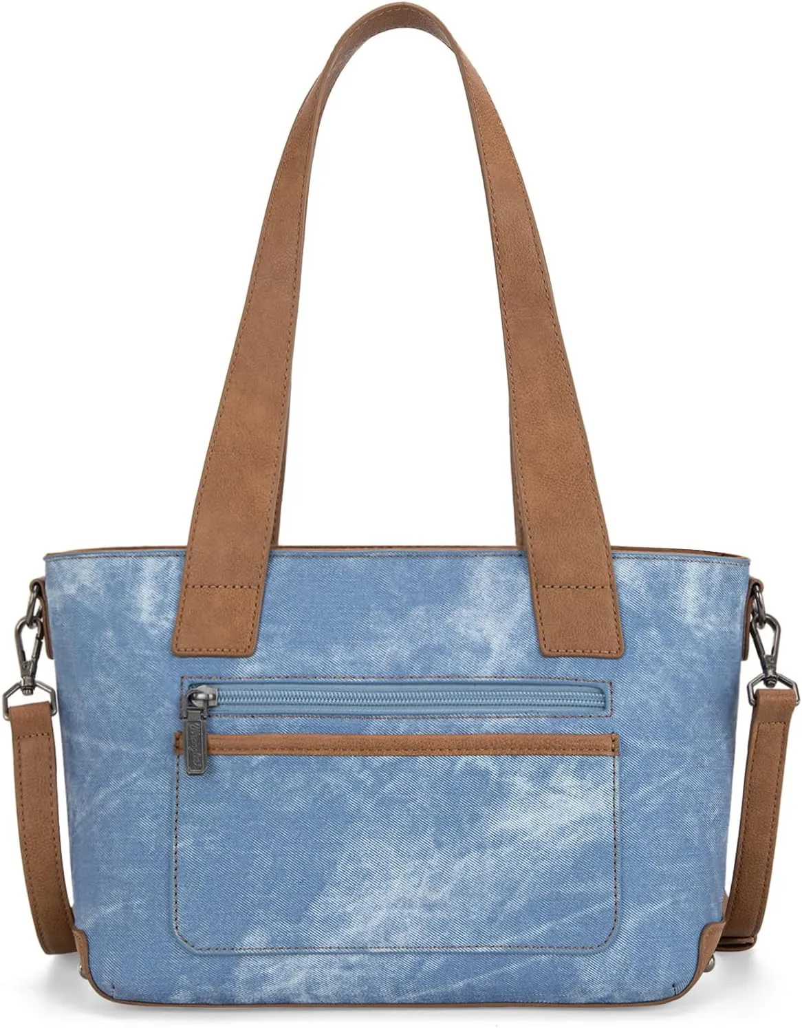 Wrangler Western Fringe Tote Bag for Women, Vintage Patchwork Shoulder Handbag, Denim-Look Crossbody Purse
