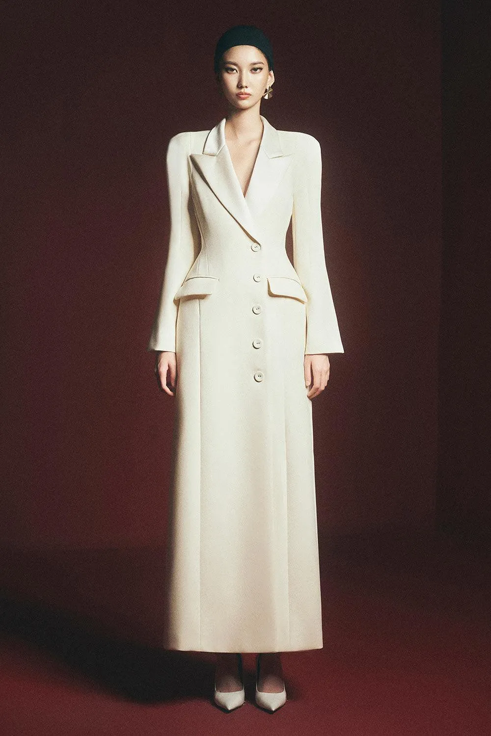 Yamileth Sheath Single Breasted Polyester Ankle Length Trench Coat