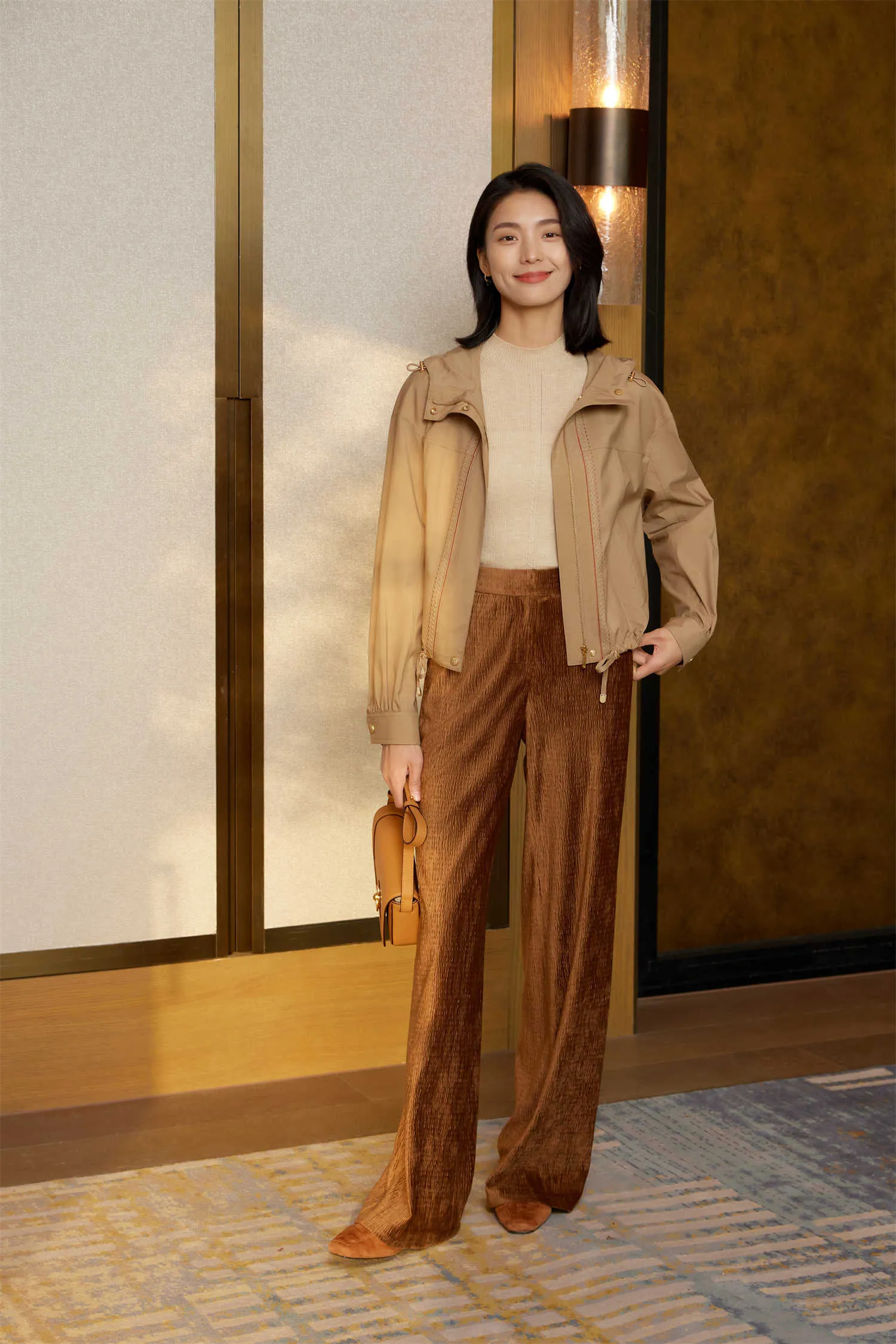 YAYING Silk and Wool Trench Coat EPJPW1251AE