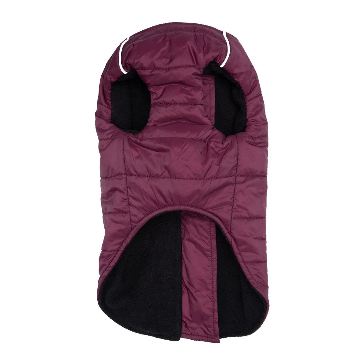 Zip-Up Puffer Vest Dog Coat Burgundy
