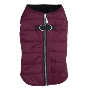 Zip-Up Puffer Vest Dog Coat Burgundy